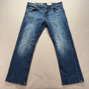 TK Axel Slim Boot Jeans Mens 36x32 Blue Medium Wash Denim Stretch